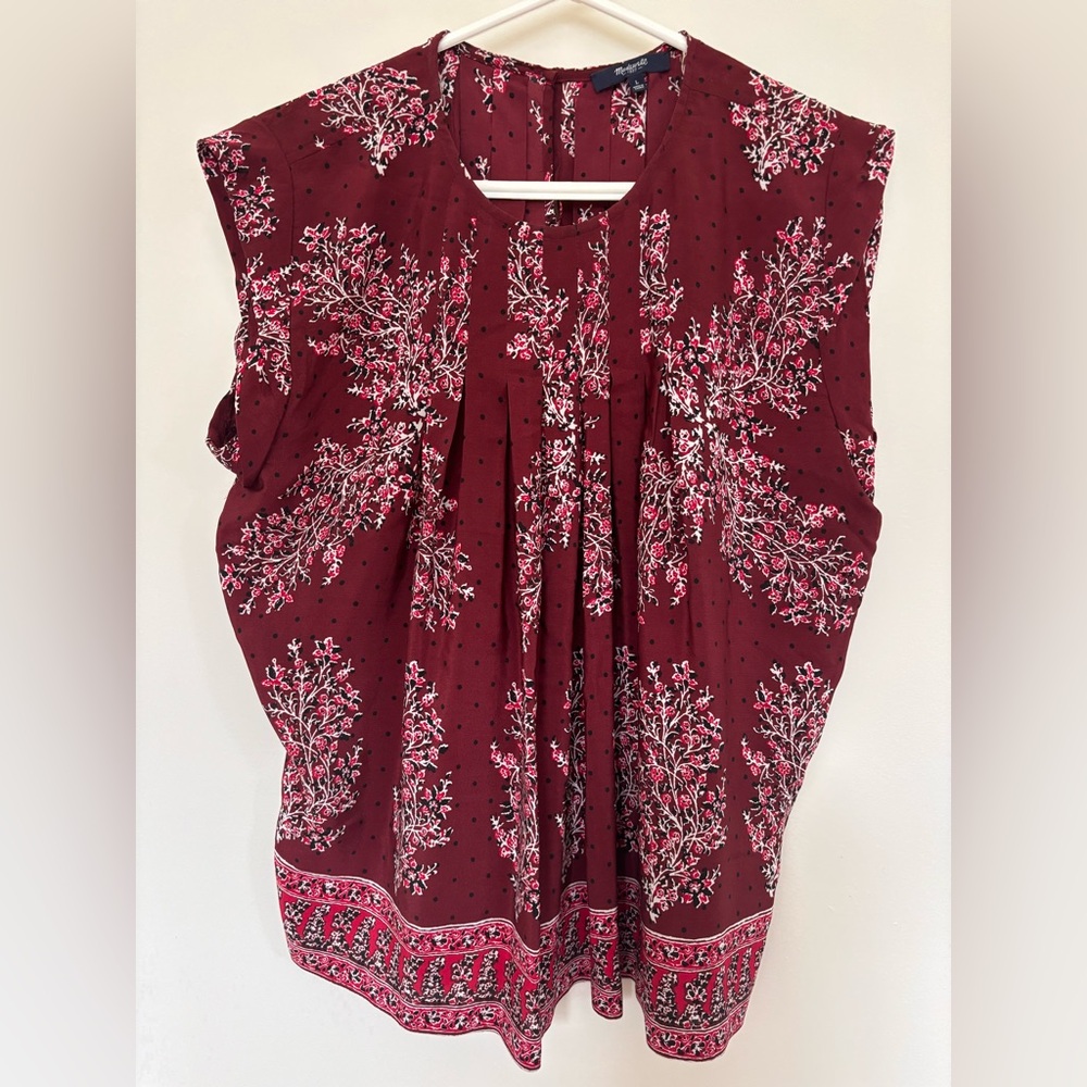 Madewell Floral Burgundy Women's Top
